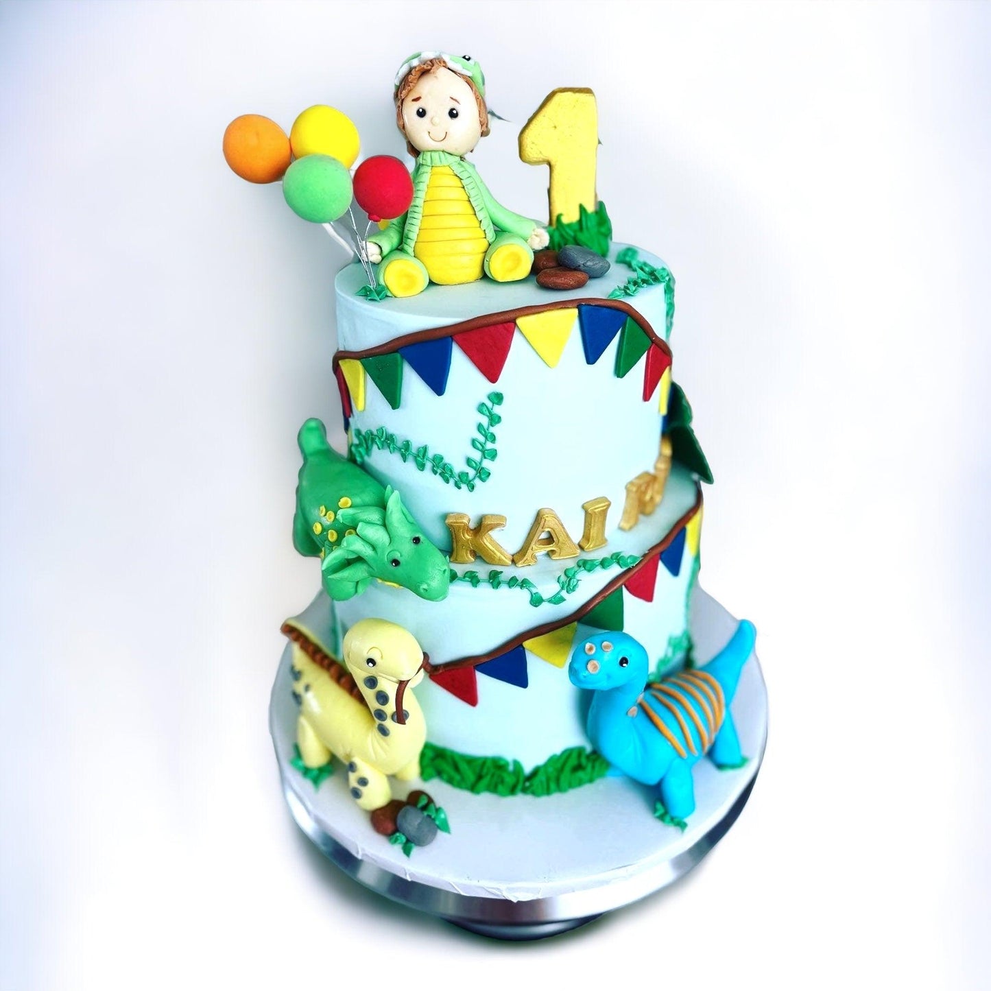 Dinosours Birthday Cake -two tiers - Naturally_deliciousss