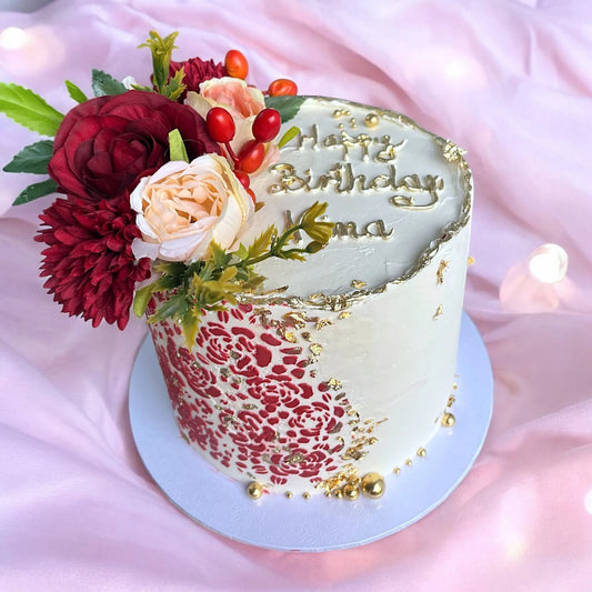 Birthday Cake with Flowers