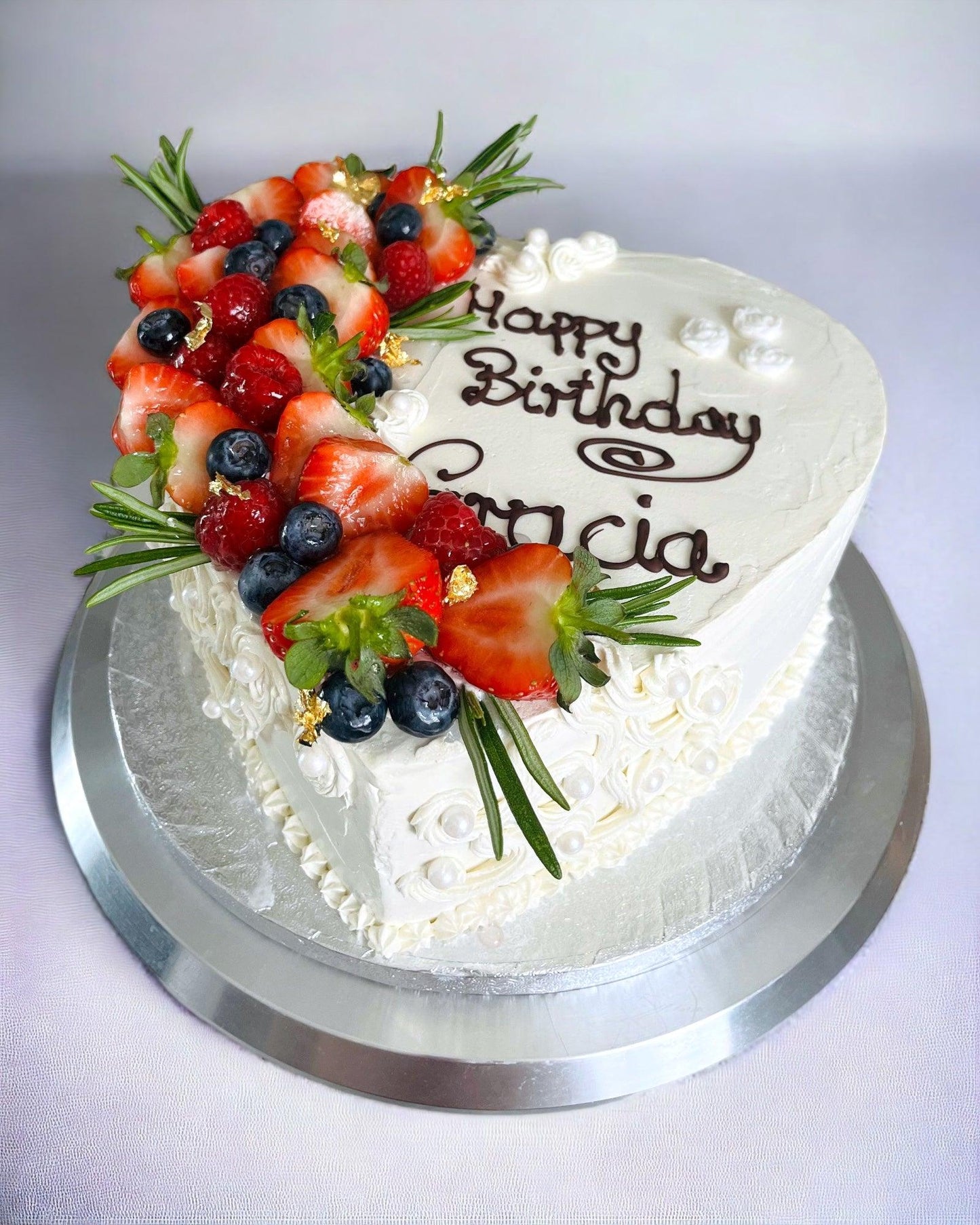 Birthday Cake in hart shape - Naturally_deliciousss