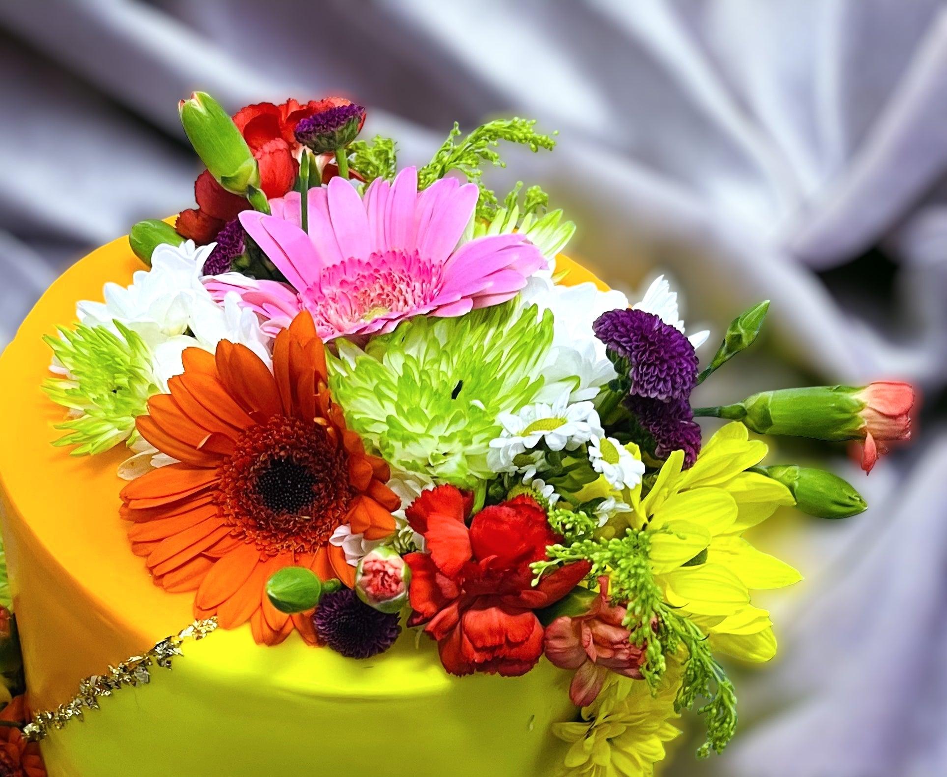 Birthday cake -with fresh flowers - Naturally_deliciousss