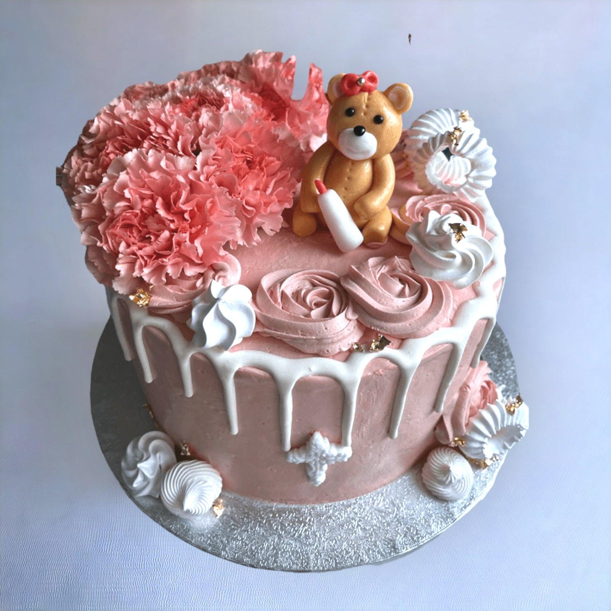 Christening cake with tedy bear - Naturally_deliciousss