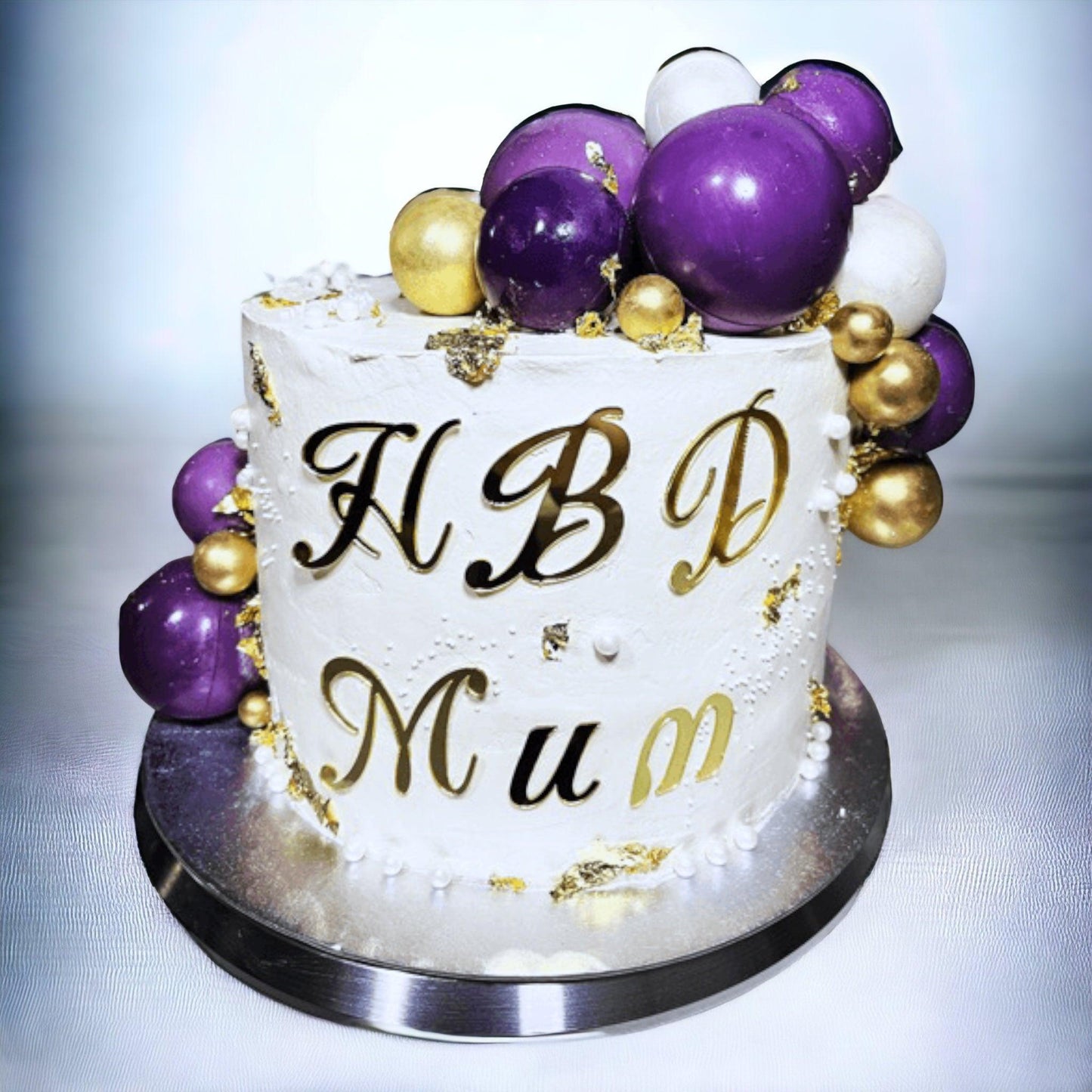vanilia birthday cake with chocolate balls - Naturally_deliciousss